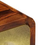 vidaXL Table de chevet Bois de Sesham solide Imprimé doré 49x40x30 cm