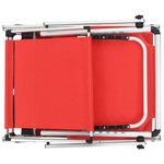 vidaXL Chaise longue pliable avec auvent Aluminium et textilène Rouge