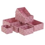 Set de 7 panières déco - rose