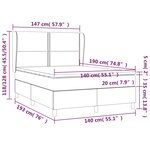 vidaXL Lit à sommier tapissier avec matelas Gris foncé 140x190cm Tissu
