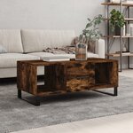 vidaXL Table basse chêne fumé 102x50x40 cm bois d'ingénierie