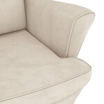 vidaXL Chaise à bascule avec pieds en bois et tabouret Crème Velours