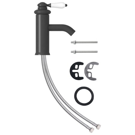 vidaXL Robinet de lavabo de salle de bain Gris 130x180 mm