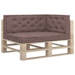 vidaXL Coussins de plancher de palette 3 Pièces Taupe Coton
