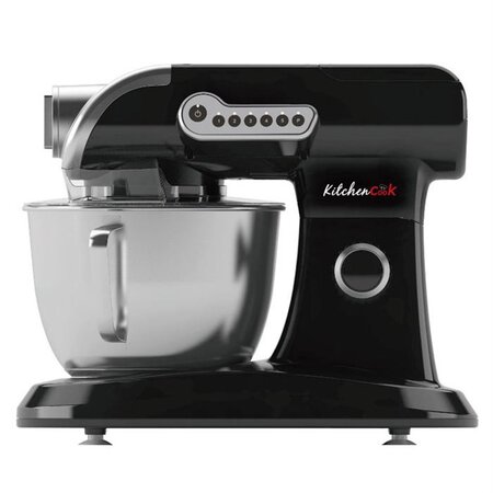 KITCHEN COOK Robot Pétrin Evolution Black - 1000W - Cuve Inox 5L - 4 vitesses - 5 positions + fonction Pulse - Bras inclinable 35°