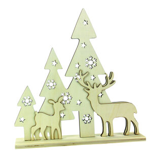 Scène de Noël en bois ciselé 26x25x4 5 cm
