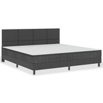 vidaXL Sommier tapissier Gris foncé Tissu 200x200 cm