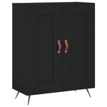 vidaXL Buffet haut Noir 69 5x34x180 cm Bois d'ingénierie
