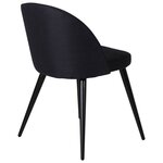 Venture Home Chaises à dîner 2 Pièces Velvet Polyester Noir