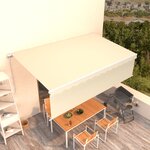 vidaXL Auvent rétractable manuel avec store 5x3 m Crème