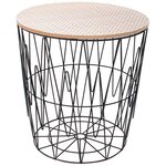 Table d'appoint filaire plateau motif zig zag