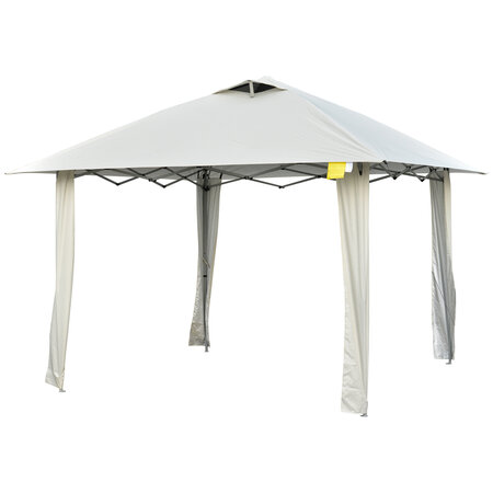 Tonnelle barnum de jardin pop-up pliant 3 35L x 3 35l x 2 80H m acier époxy polyester anti UV crème