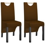 vidaXL Chaises à manger lot de 2 marron similicuir