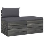 vidaXL Salon palette de jardin 2 Pièces avec coussins Bois de pin massif