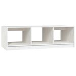 vidaXL Table basse Blanc 110x50x34 cm Bois de pin massif