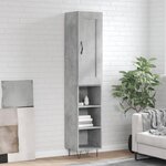 vidaXL Buffet haut Gris béton 34 5x34x180 cm Bois d'ingénierie