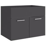 vidaXL Armoire d'évier avec lavabo intégré Gris Aggloméré