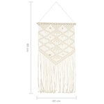 vidaXL Cintre mural en macramé 40x80 cm Coton