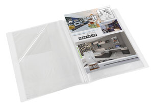 Porte vues A3 en plastique 40 Vues - Reliure 20 pochettes - Couverture Incolore