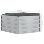 vidaXL Lit surélevé de jardin 129x45 cm Acier galvanisé Argenté