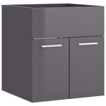 vidaXL Armoire d'évier Gris brillant 41x38 5x46 cm Aggloméré