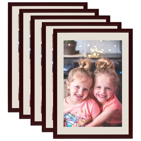 vidaXL Collage de cadres photo 5 Pièces pour mur Rouge foncé 42x59 4 cm