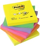 Lot de 6 blocs z-notes adhésives  76 x 76 mm 6 couleurs néon post-it