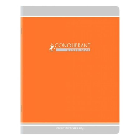 Cahier piqûre 96 pages seyès 90 g  couverture carte recyclée  format 21 x 29 7 cm CONQUERANT