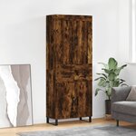 vidaXL Buffet haut Chêne fumé 69 5x34x180 cm Bois d'ingénierie