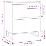 vidaXL Buffet Gris béton 60x35x70 cm Bois d'ingénierie