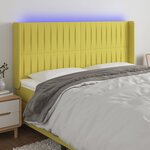 vidaXL Tête de lit à LED Vert 203x16x118/128 cm Tissu
