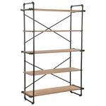 vidaXL Bibliothèque Bois de sapin massif et acier 120 x 42 x 180 cm