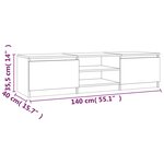 vidaXL Meuble TV Sonoma gris 140x40x35 5 cm Bois d'ingénierie