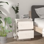 vidaXL Tables de chevet 2 Pièces Blanc 40x35x50 cm Bois de pin solide