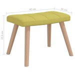 vidaXL Chaise à bascule avec tabouret Vert Tissu