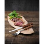 Fourchette à viande 200 mm manche en bois - lot de 12 - olympia -  - acier inoxydable 200
