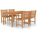 vidaXL Ensemble de salle à manger de jardin 5 Pièces Bois de teck massif