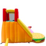Château aquatique gonflable party parc avec toboggan et escalade  surface 430x310x225cm - souffleur et sac de rangement inclus