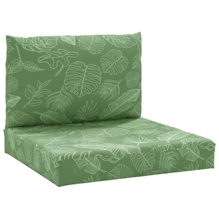 vidaXL Coussins de palette 2 Pièces motif de feuilles tissu Oxford