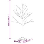 vidaXL Bouleau blanc à LED 48 LED Blanc chaud 120 cm