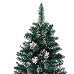 vidaXL Sapin de Noël mince bois véritable et neige blanche vert 180 cm