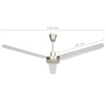 vidaXL Ventilateur de plafond 142 cm Argenté