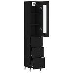vidaXL Buffet haut Noir 34 5x34x180 cm Bois d'ingénierie
