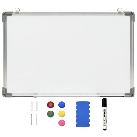 vidaXL Tableau blanc magnétique effaçable à sec Blanc 60x40 cm Acier
