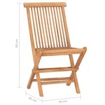 vidaXL Mobilier à dîner d'extérieur pliable 3 Pièces Bois solide de teck