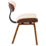 vidaXL Chaises à manger lot de 4 crème bois courbé et similicuir
