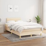 vidaXL Lit à sommier tapissier avec matelas Crème 120x200 cm Tissu