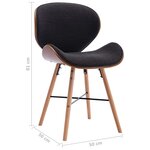 vidaXL Chaises à manger lot de 6 gris foncé tissu et bois courbé