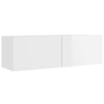 vidaXL Ensemble de meubles TV 8 Pièces Blanc brillant Bois d'ingénierie