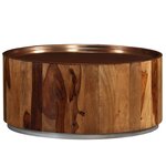 vidaXL Table basse Bois massif de Sesham et acier 68 cm